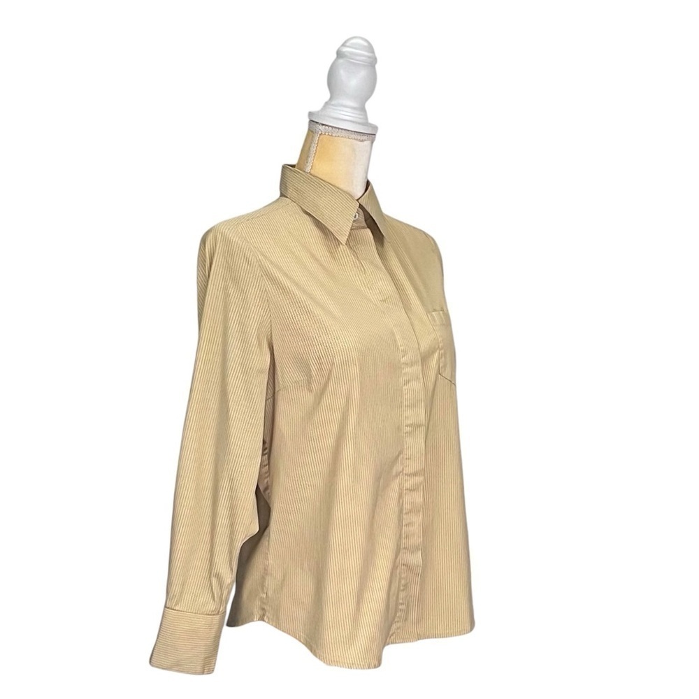 MaxMara Weekend Women’s Size Medium Button Down Shirt Tan Cotton Max Mara EUC